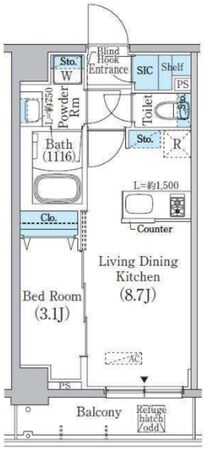 プライムブリス新宿上落合の物件間取画像